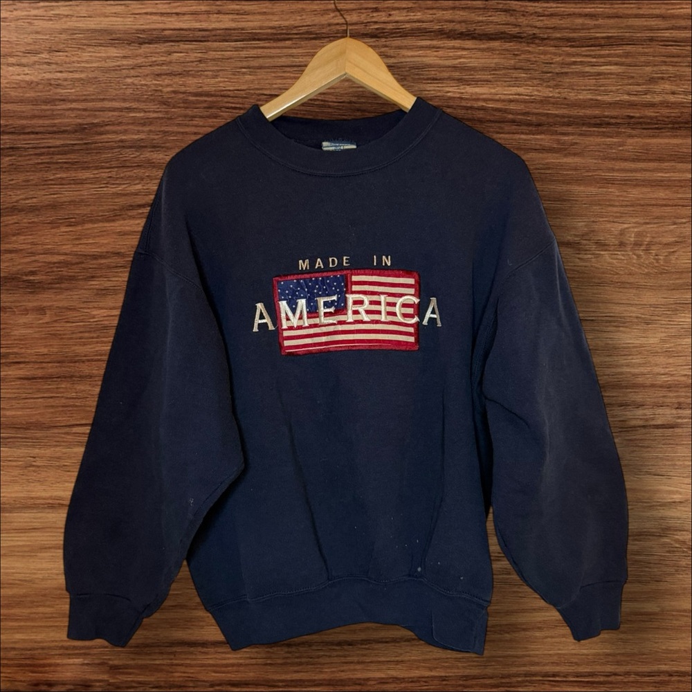 Vintage Navy Blue Made in America Sweater by Famous Sportswear